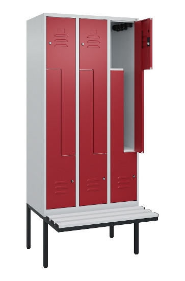 C+P Z-Spind Classic PLUS 0800437-306 schweb.Bank 6 Pers./3 Abt. 300mm Drehriegel (HxBxT) 2120x900x815mm k7016/7035