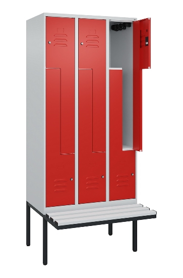 C+P Z-Spind Classic PLUS 0800437-306 schweb.Bank 6 Pers./3 Abt. 300mm Drehriegel (HxBxT) 2120x900x815mm k7016/7035