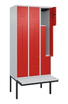 C+P Z-Spind Classic PLUS 0800437-306 schweb.Bank 6 Pers./3 Abt. 300mm Drehriegel (HxBxT) 2120x900x815mm k7016/7035