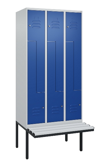 C+P Z-Spind Classic PLUS 0800437-306 schweb.Bank 6 Pers./3 Abt. 300mm Drehriegel (HxBxT) 2120x900x815mm k7016/7035