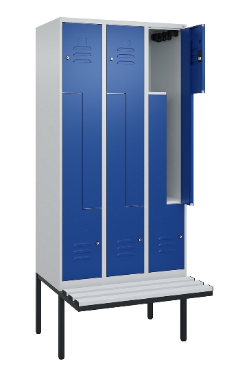 C+P Z-Spind Classic PLUS 0800437-306 schweb.Bank 6 Pers./3 Abt. 300mm Drehriegel (HxBxT) 2120x900x815mm k7016/7035