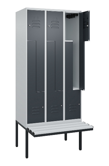 C+P Z-Spind Classic PLUS 0800437-306 schweb.Bank 6 Pers./3 Abt. 300mm Drehriegel (HxBxT) 2120x900x815mm k7016/7035