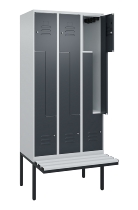 C+P Z-Spind Classic PLUS 0800437-306 schweb.Bank 6 Pers./3 Abt. 300mm Drehriegel (HxBxT) 2120x900x815mm k7016/7035