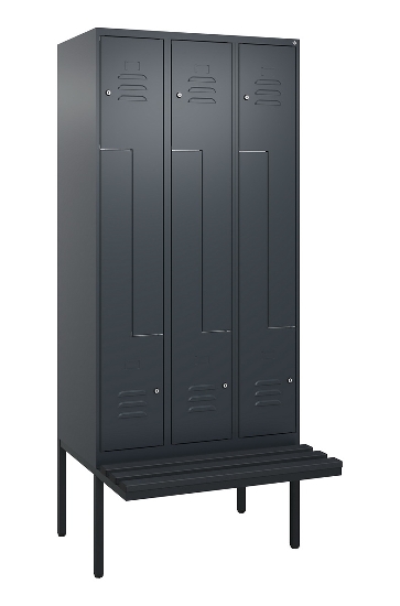 C+P Z-Spind Classic PLUS 0800437-306 schweb.Bank 6 Pers./3 Abt. 300mm Drehriegel (HxBxT) 2120x900x815mm k7016/7035