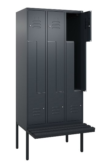 C+P Z-Spind Classic PLUS 0800437-306 schweb.Bank 6 Pers./3 Abt. 300mm Drehriegel (HxBxT) 2120x900x815mm k7016/7035