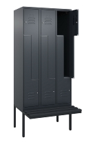 C+P Z-Spind Classic PLUS 0800437-306 schweb.Bank 6 Pers./3 Abt. 300mm Drehriegel (HxBxT) 2120x900x815mm k7016/7035