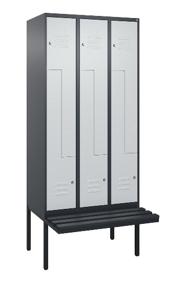 C+P Z-Spind Classic PLUS 0800437-306 schweb.Bank 6 Pers./3 Abt. 300mm Drehriegel (HxBxT) 2120x900x815mm k7016/7035