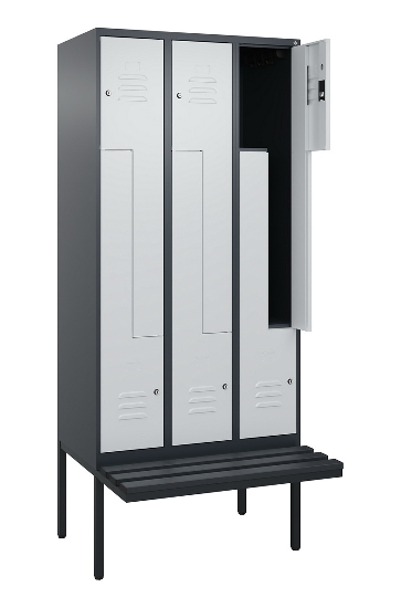 C+P Z-Spind Classic PLUS 0800437-306 schweb.Bank 6 Pers./3 Abt. 300mm Drehriegel (HxBxT) 2120x900x815mm k7016/7035