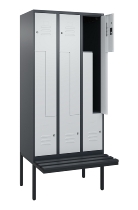 C+P Z-Spind Classic PLUS 0800437-306 schweb.Bank 6 Pers./3 Abt. 300mm Drehriegel (HxBxT) 2120x900x815mm k7016/7035