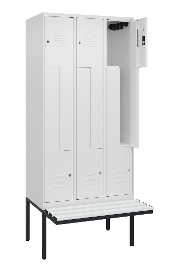 C+P Z-Spind Classic PLUS 0800437-306 schweb.Bank 6 Pers./3 Abt. 300mm Drehriegel (HxBxT) 2120x900x815mm k7016/7035