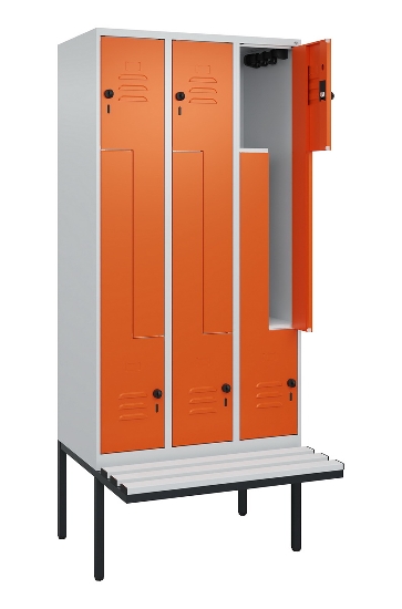 C+P Z-Spind Classic PLUS 0800437-306 schweb.Bank 6 Pers./3 Abt. 300mm Drehriegel (HxBxT) 2120x900x815mm k7016/7035