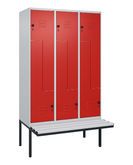 C+P Z-Spind Classic PLUS 0800437-306 schweb.Bank 6 Pers./3 Abt. 300mm Drehriegel (HxBxT) 2120x900x815mm k7016/7035