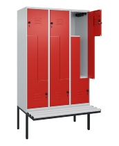 C+P Z-Spind Classic PLUS 0800437-306 schweb.Bank 6 Pers./3 Abt. 300mm Drehriegel (HxBxT) 2120x900x815mm k7016/7035