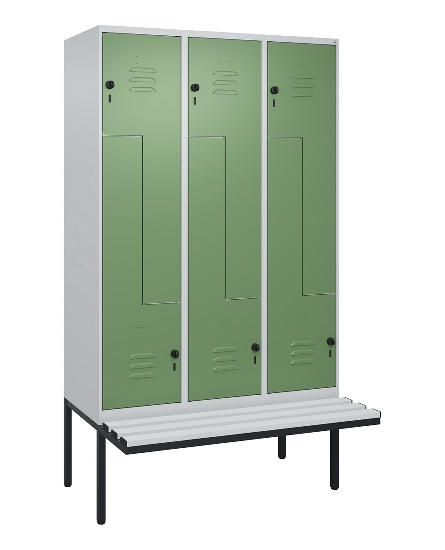 C+P Z-Spind Classic PLUS 0800437-306 schweb.Bank 6 Pers./3 Abt. 300mm Drehriegel (HxBxT) 2120x900x815mm k7016/7035