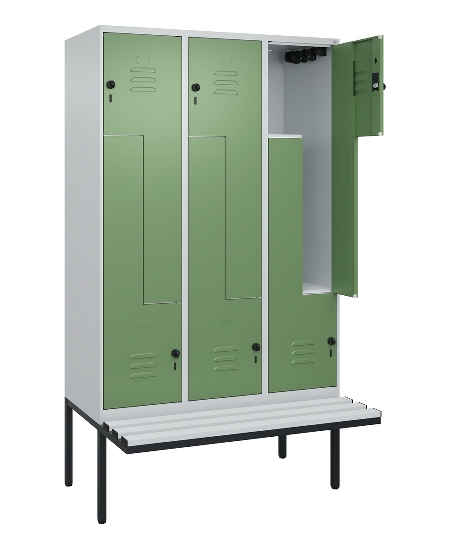 C+P Z-Spind Classic PLUS 0800437-306 schweb.Bank 6 Pers./3 Abt. 300mm Drehriegel (HxBxT) 2120x900x815mm k7016/7035