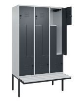 C+P Z-Spind Classic PLUS 0800437-306 schweb.Bank 6 Pers./3 Abt. 300mm Drehriegel (HxBxT) 2120x900x815mm k7016/7035