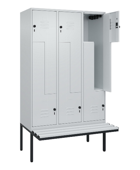 C+P Z-Spind Classic PLUS 0800437-306 schweb.Bank 6 Pers./3 Abt. 300mm Drehriegel (HxBxT) 2120x900x815mm k7016/7035