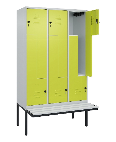 C+P Z-Spind Classic PLUS 0800437-306 schweb.Bank 6 Pers./3 Abt. 300mm Drehriegel (HxBxT) 2120x900x815mm k7016/7035