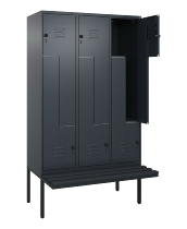 C+P Z-Spind Classic PLUS 0800437-306 schweb.Bank 6 Pers./3 Abt. 300mm Drehriegel (HxBxT) 2120x900x815mm k7016/7035