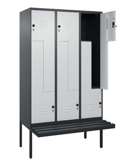 C+P Z-Spind Classic PLUS 0800437-306 schweb.Bank 6 Pers./3 Abt. 300mm Drehriegel (HxBxT) 2120x900x815mm k7016/7035