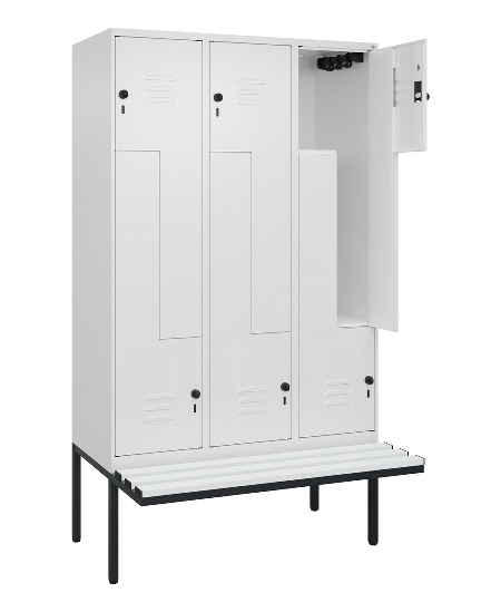 C+P Z-Spind Classic PLUS 0800437-306 schweb.Bank 6 Pers./3 Abt. 300mm Drehriegel (HxBxT) 2120x900x815mm k7016/7035