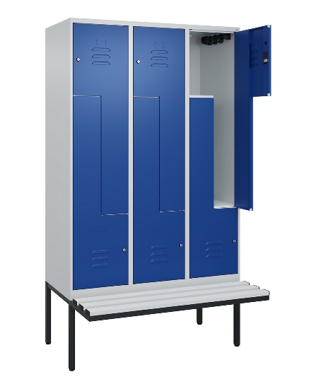 C+P Z-Spind Classic PLUS 0800437-306 schweb.Bank 6 Pers./3 Abt. 300mm Drehriegel (HxBxT) 2120x900x815mm k7016/7035