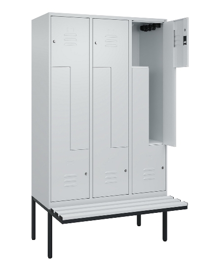 C+P Z-Spind Classic PLUS 0800437-306 schweb.Bank 6 Pers./3 Abt. 300mm Drehriegel (HxBxT) 2120x900x815mm k7016/7035