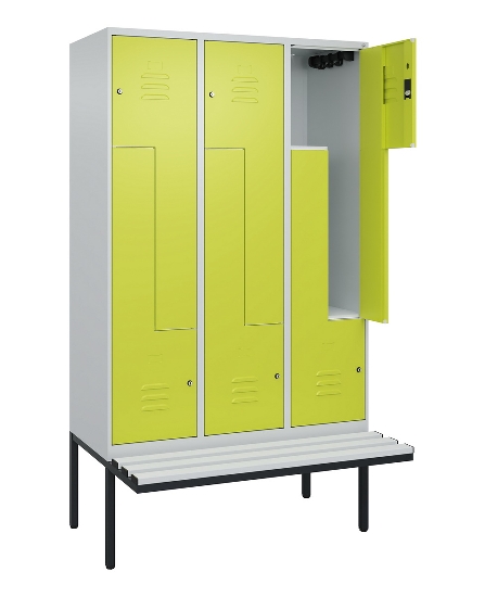 C+P Z-Spind Classic PLUS 0800437-306 schweb.Bank 6 Pers./3 Abt. 300mm Drehriegel (HxBxT) 2120x900x815mm k7016/7035