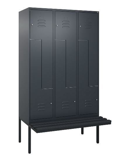 C+P Z-Spind Classic PLUS 0800437-306 schweb.Bank 6 Pers./3 Abt. 300mm Drehriegel (HxBxT) 2120x900x815mm k7016/7035