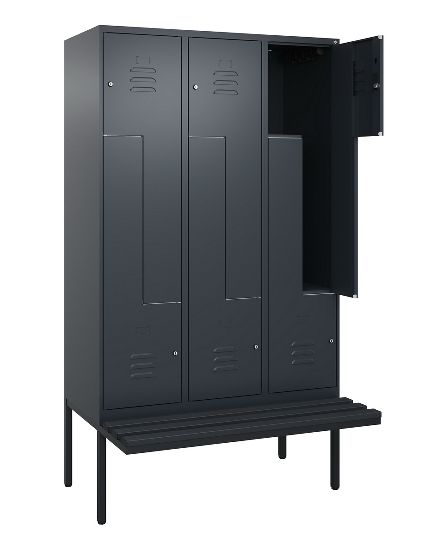 C+P Z-Spind Classic PLUS 0800437-306 schweb.Bank 6 Pers./3 Abt. 300mm Drehriegel (HxBxT) 2120x900x815mm k7016/7035
