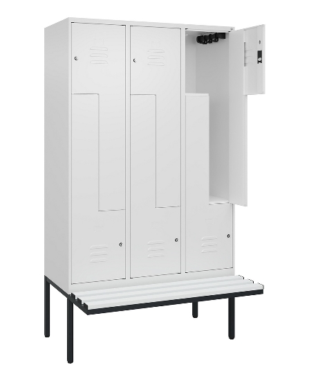 C+P Z-Spind Classic PLUS 0800437-306 schweb.Bank 6 Pers./3 Abt. 300mm Drehriegel (HxBxT) 2120x900x815mm k7016/7035