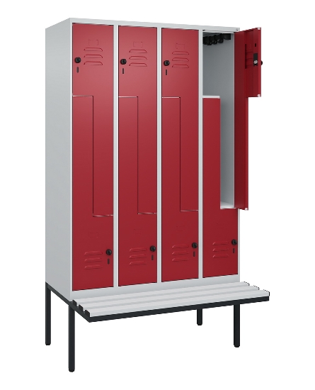 C+P Z-Spind Classic PLUS 0800437-306 schweb.Bank 6 Pers./3 Abt. 300mm Drehriegel (HxBxT) 2120x900x815mm k7016/7035