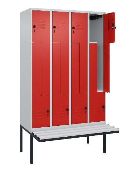 C+P Z-Spind Classic PLUS 0800437-306 schweb.Bank 6 Pers./3 Abt. 300mm Drehriegel (HxBxT) 2120x900x815mm k7016/7035