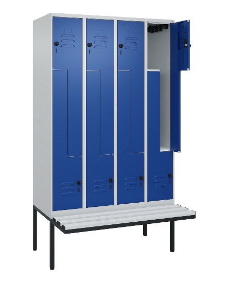 C+P Z-Spind Classic PLUS 0800437-306 schweb.Bank 6 Pers./3 Abt. 300mm Drehriegel (HxBxT) 2120x900x815mm k7016/7035