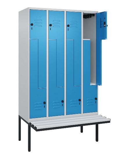 C+P Z-Spind Classic PLUS 0800437-306 schweb.Bank 6 Pers./3 Abt. 300mm Drehriegel (HxBxT) 2120x900x815mm k7016/7035