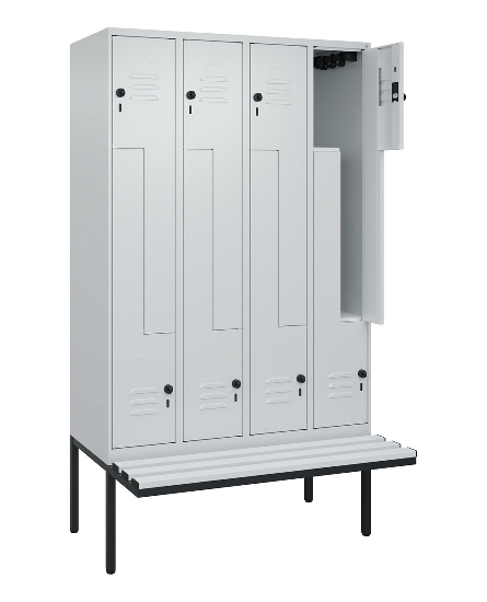 C+P Z-Spind Classic PLUS 0800437-306 schweb.Bank 6 Pers./3 Abt. 300mm Drehriegel (HxBxT) 2120x900x815mm k7016/7035