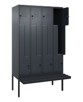 C+P Z-Spind Classic PLUS 0800437-408 schweb.Bank 8 Pers./4 Abt. 300mm Drehriegel (HxBxT) 2120x1200x815mm k7016/7016