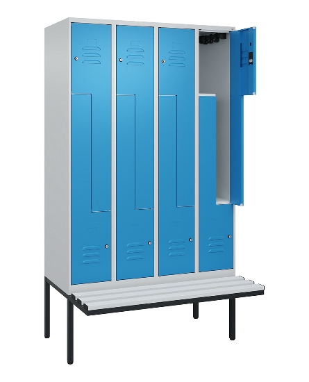 C+P Z-Spind Classic PLUS 0800437-306 schweb.Bank 6 Pers./3 Abt. 300mm Drehriegel (HxBxT) 2120x900x815mm k7016/7035