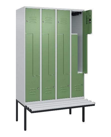C+P Z-Spind Classic PLUS 0800437-306 schweb.Bank 6 Pers./3 Abt. 300mm Drehriegel (HxBxT) 2120x900x815mm k7016/7035