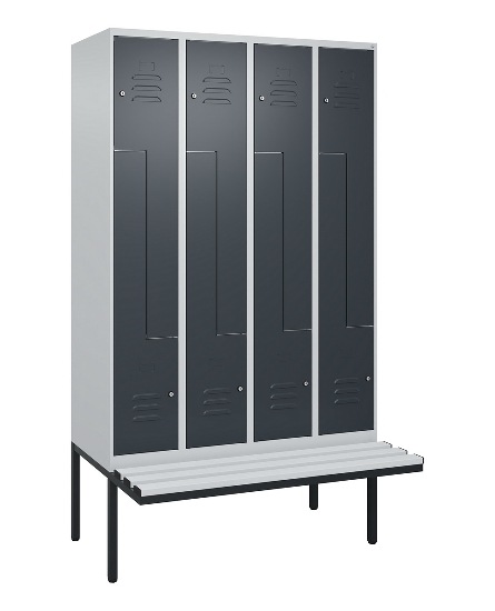 C+P Z-Spind Classic PLUS 0800437-306 schweb.Bank 6 Pers./3 Abt. 300mm Drehriegel (HxBxT) 2120x900x815mm k7016/7035
