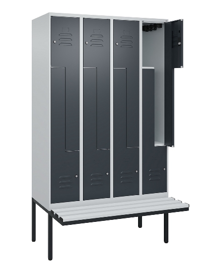 C+P Z-Spind Classic PLUS 0800437-306 schweb.Bank 6 Pers./3 Abt. 300mm Drehriegel (HxBxT) 2120x900x815mm k7016/7035