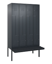C+P Z-Spind Classic PLUS 0800437-306 schweb.Bank 6 Pers./3 Abt. 300mm Drehriegel (HxBxT) 2120x900x815mm k7016/7035