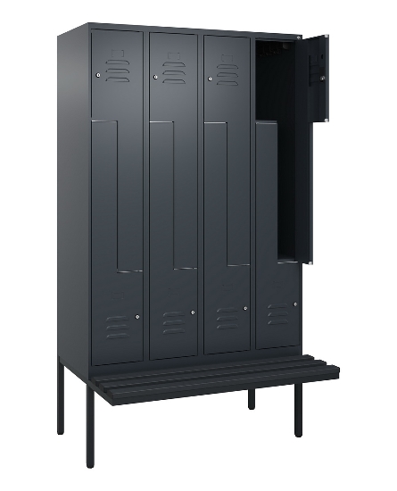 C+P Z-Spind Classic PLUS 0800437-306 schweb.Bank 6 Pers./3 Abt. 300mm Drehriegel (HxBxT) 2120x900x815mm k7016/7035