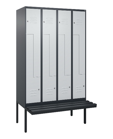 C+P Z-Spind Classic PLUS 0800437-306 schweb.Bank 6 Pers./3 Abt. 300mm Drehriegel (HxBxT) 2120x900x815mm k7016/7035