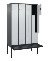C+P Z-Spind Classic PLUS 0800437-306 schweb.Bank 6 Pers./3 Abt. 300mm Drehriegel (HxBxT) 2120x900x815mm k7016/7035