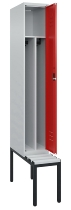 C+P Spind Classic PLUS 0800507-20f mit Trennwand +Sitzbank 2 Abt.300mm Zylinderschloss (HxBxT) 2120x600x815mm k7016/7035