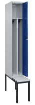 C+P Spind Classic PLUS 0800507-20f mit Trennwand +Sitzbank 2 Abt.300mm Zylinderschloss (HxBxT) 2120x600x815mm k7016/7035
