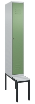 C+P Spind Classic PLUS 0800507-20f mit Trennwand +Sitzbank 2 Abt.300mm Zylinderschloss (HxBxT) 2120x600x815mm k7016/7035