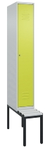 C+P Spind Classic PLUS 0800507-20f mit Trennwand +Sitzbank 2 Abt.300mm Zylinderschloss (HxBxT) 2120x600x815mm k7016/7035