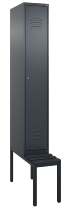 C+P Spind Classic PLUS 0800507-20f mit Trennwand +Sitzbank 2 Abt.300mm Zylinderschloss (HxBxT) 2120x600x815mm k7016/7035
